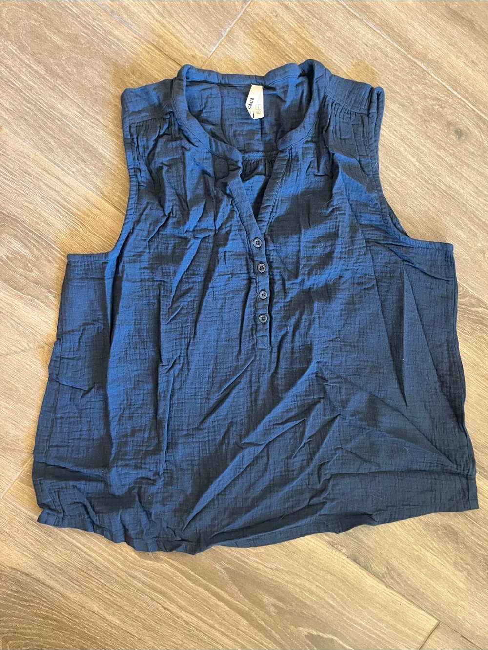 Pact Navy Sleeveless Button-Front Camisole